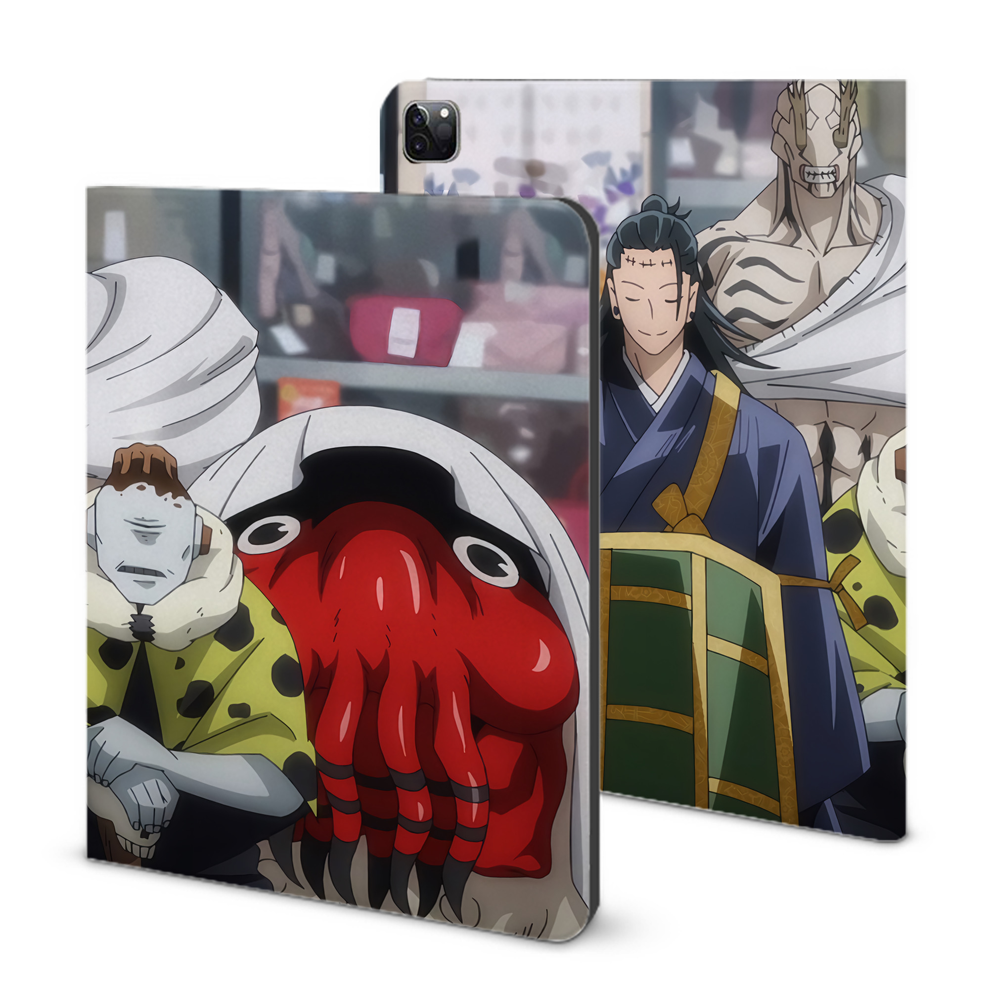 （画像用） 呪術廻戦 Jujutsu Kaisen IPad ケース ブック型 PUレザー TPU 耐衝撃 軽量 薄型 ペン収納なし 全面保護 IPad 各モデル対応